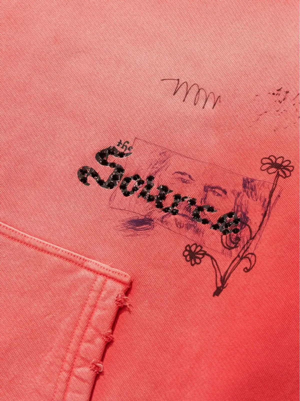 Paly ダメージ加工 グラフィックフーディー（オレンジ） - 画像5