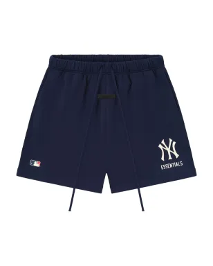 FEAR OF GOD ESSENTIALS x MLB Yankees エラスティケーテッド ロゴ ショーツ - ブルー - サムネイル1