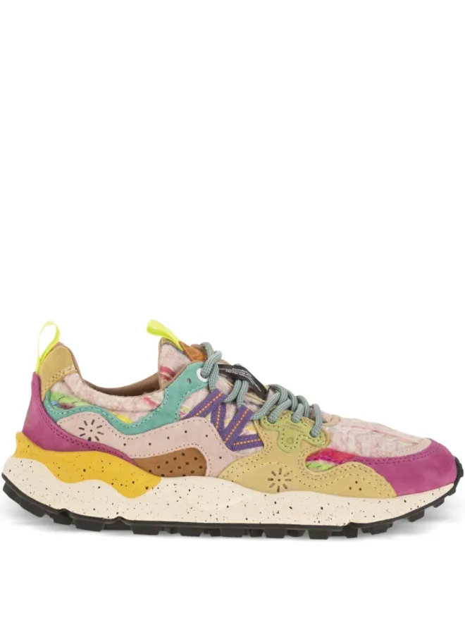 Flower Mountain FLOWER MOUNTAIN Yamano 3 overlapping floral sneakers - Neutralsの商品画像