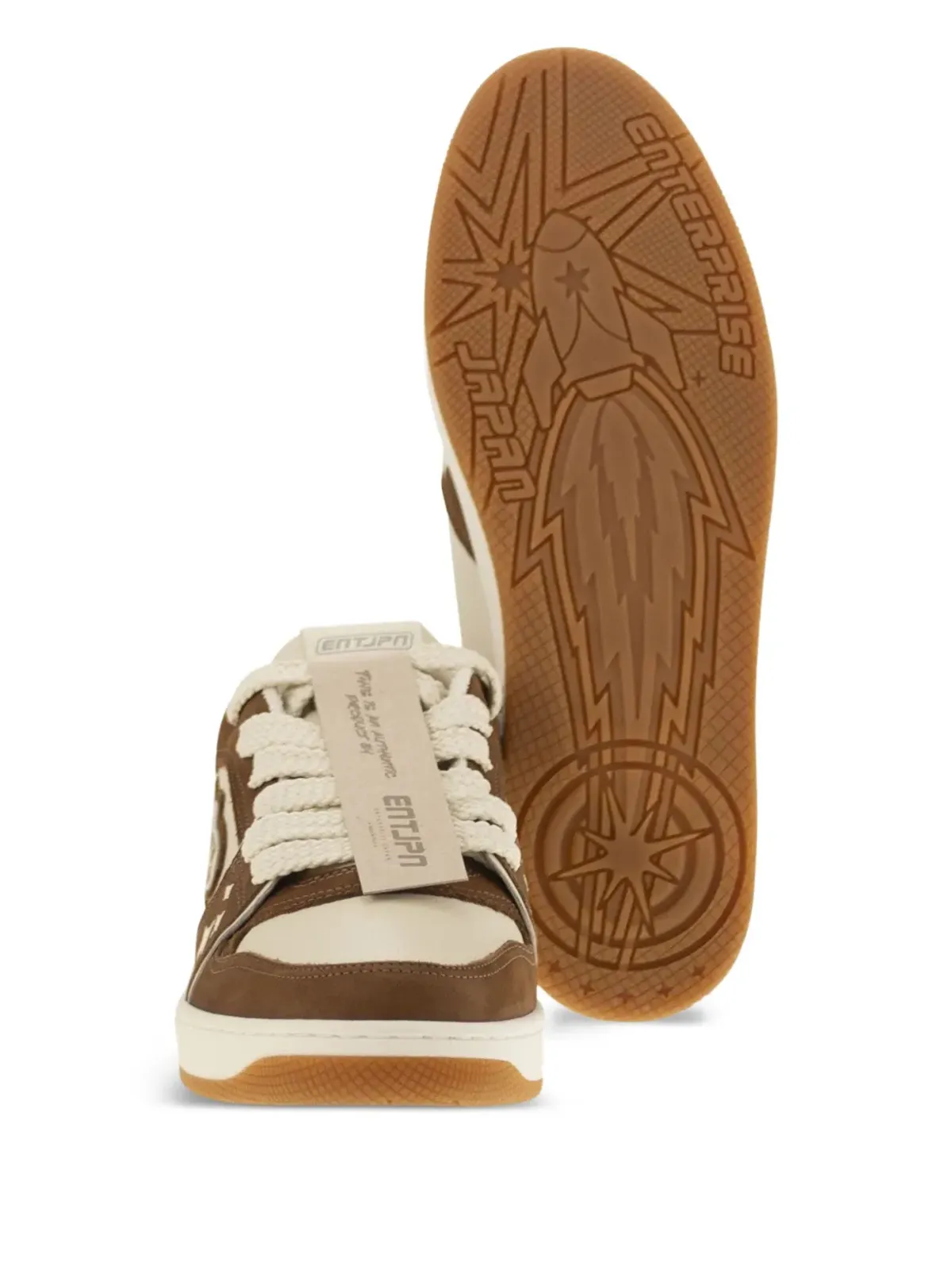 Enterprise Japan logo-patch sneakers - Brown - 画像4