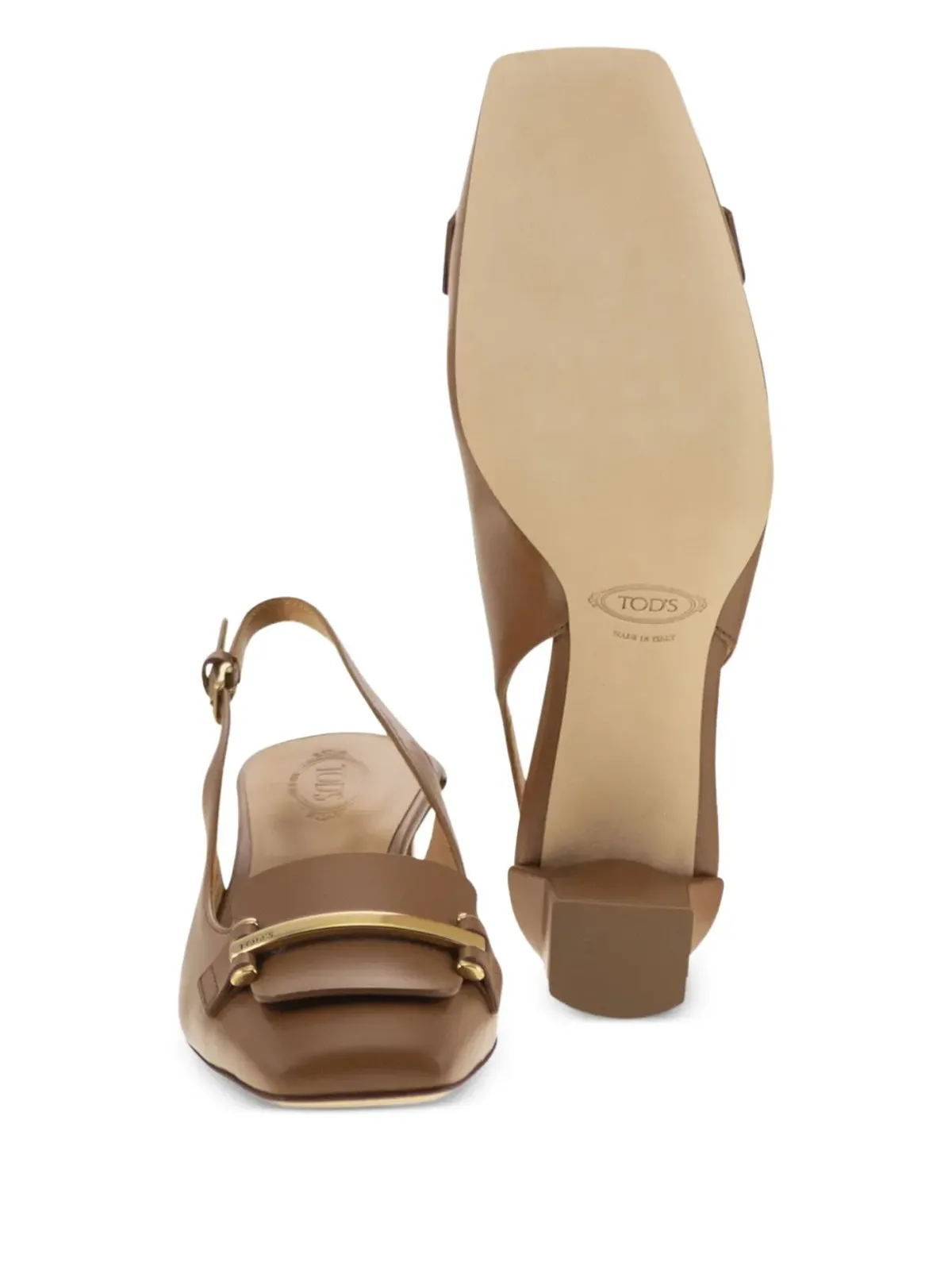 Tod's ブロックヒール レザーパンプス - 画像3