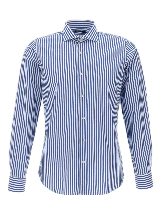 Marchesani Marchesani ストライプ ボタンシャツ ブルーの商品画像