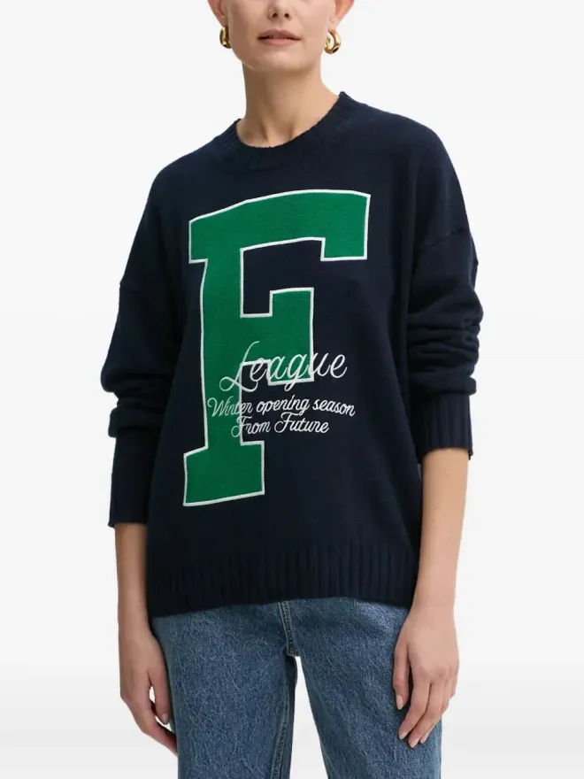 FROM FUTURE FROM FUTURE レターグラフィック カシミヤ プルオーバーの商品画像