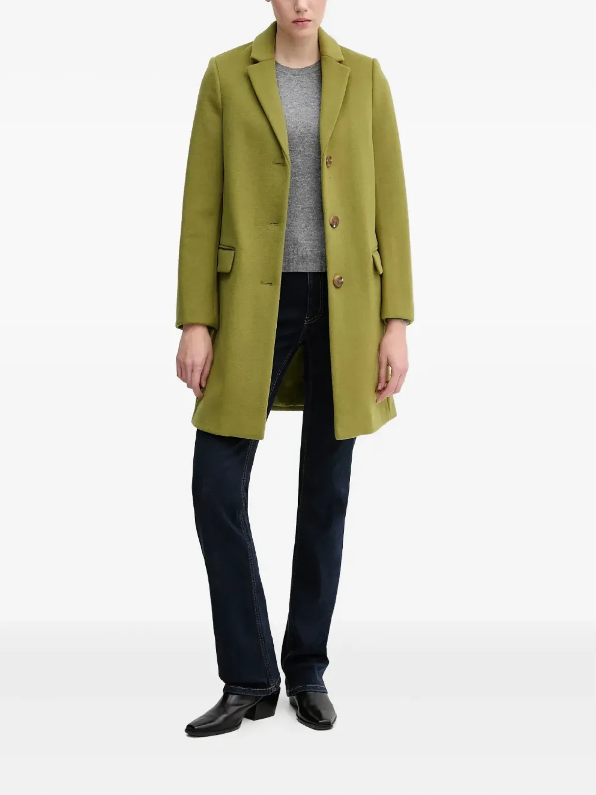 Benetton ボタンポケットコート - グリーン - 画像2