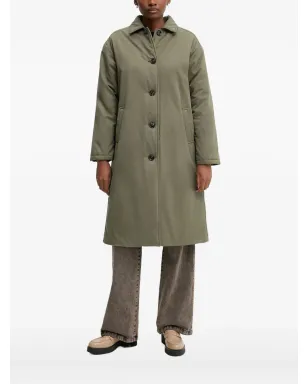 Benetton ボタン留めコート - グリーン - サムネイル1