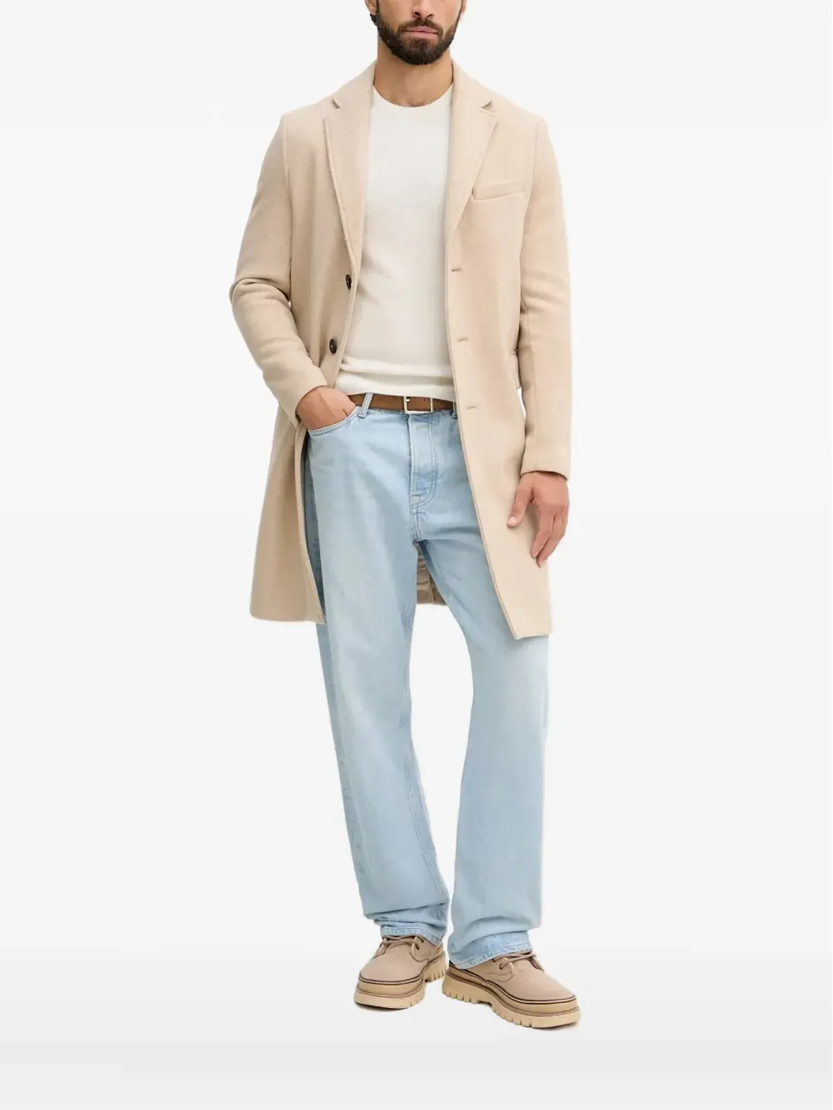 Benetton ボタン留めチェストポケットコート - 画像1