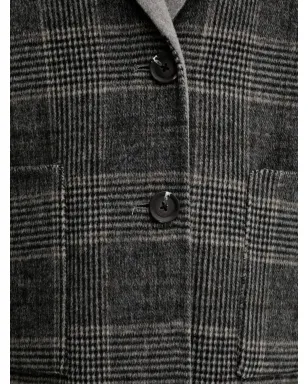 Benetton チェック柄襟付きコート - サムネイル5