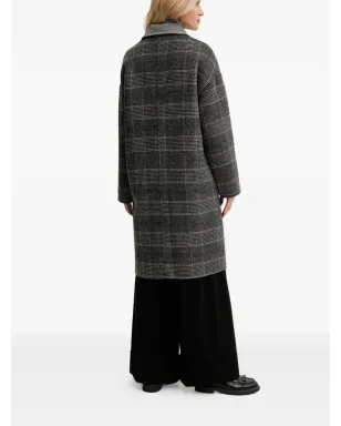 Benetton チェック柄襟付きコート - サムネイル3