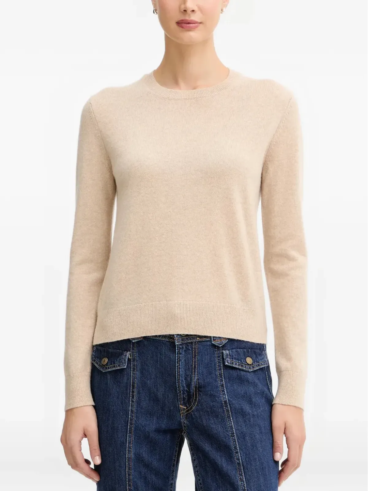 Benetton リブ編み袖口付きカシミアセーター - 画像1