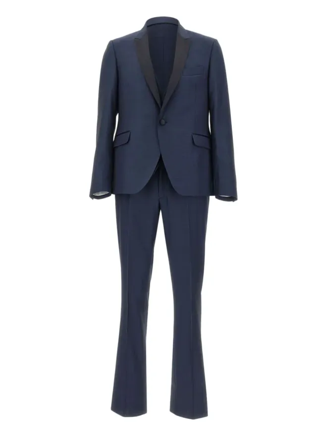 Carlo Pignatelli Carlo Pignatelli テクスチャード・ウィーブ三点式スーツ ブルーの商品画像