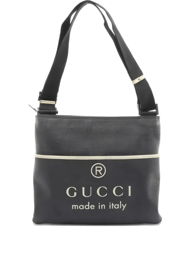 Gucci Pre-Owned Gucci ビンテージ 2000年代 ロゴプリント メッセンジャーバッグ グレーの商品画像