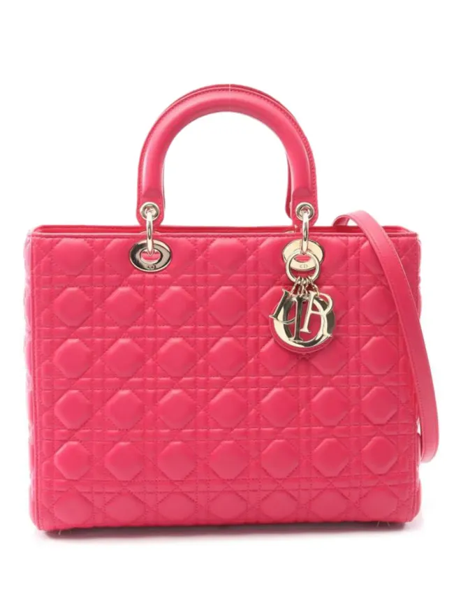 Christian Dior Pre-Owned Christian Dior ビンテージ 2010年代 大型 レディ ディオール ハンドバッグ - ピンクの商品画像