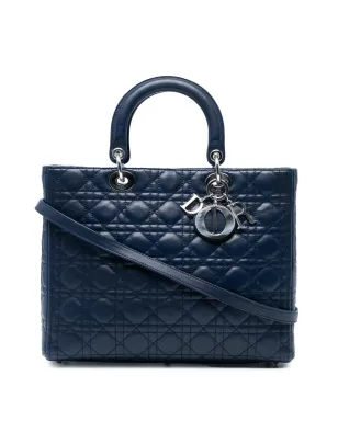 Christian Dior ビンテージ 2011年 大型ラムスキン キャンネージ レディ ディオール サッチェル - ブルー - サムネイル1