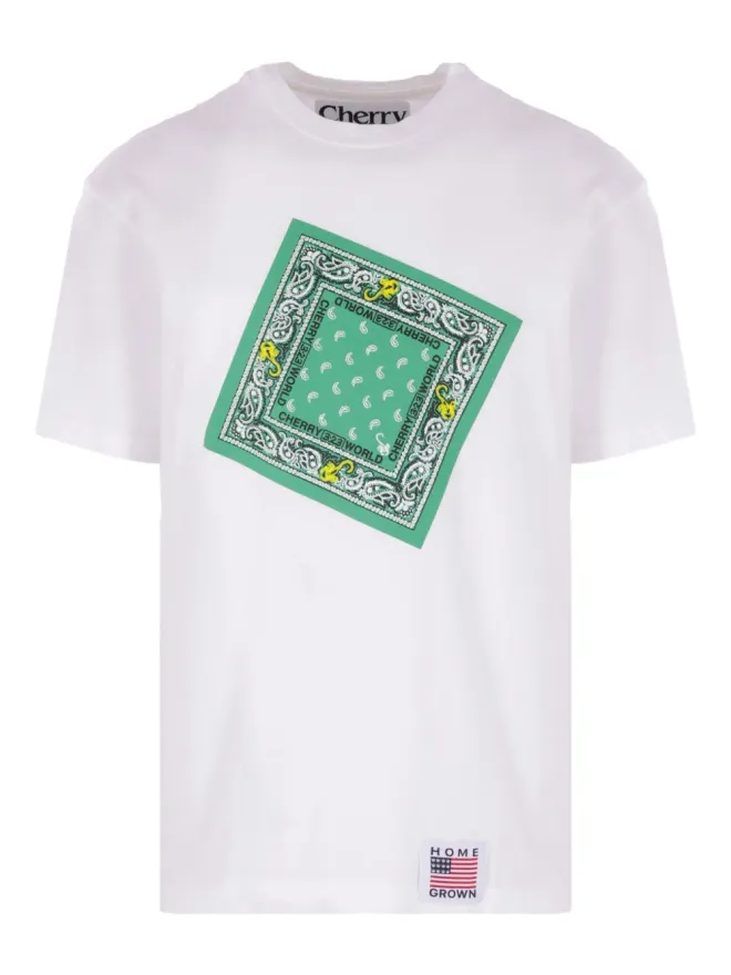 Cherry World Cherry World バンダナ柄グラフィックプリントTシャツの商品画像