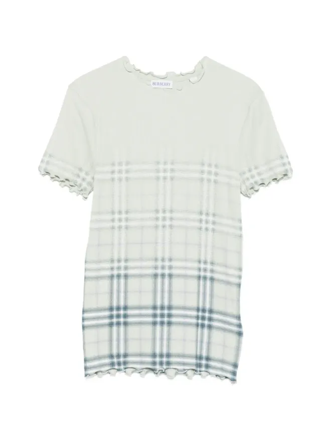 Burberry Burberry ラッフルディテール チェック柄 Tシャツの商品画像