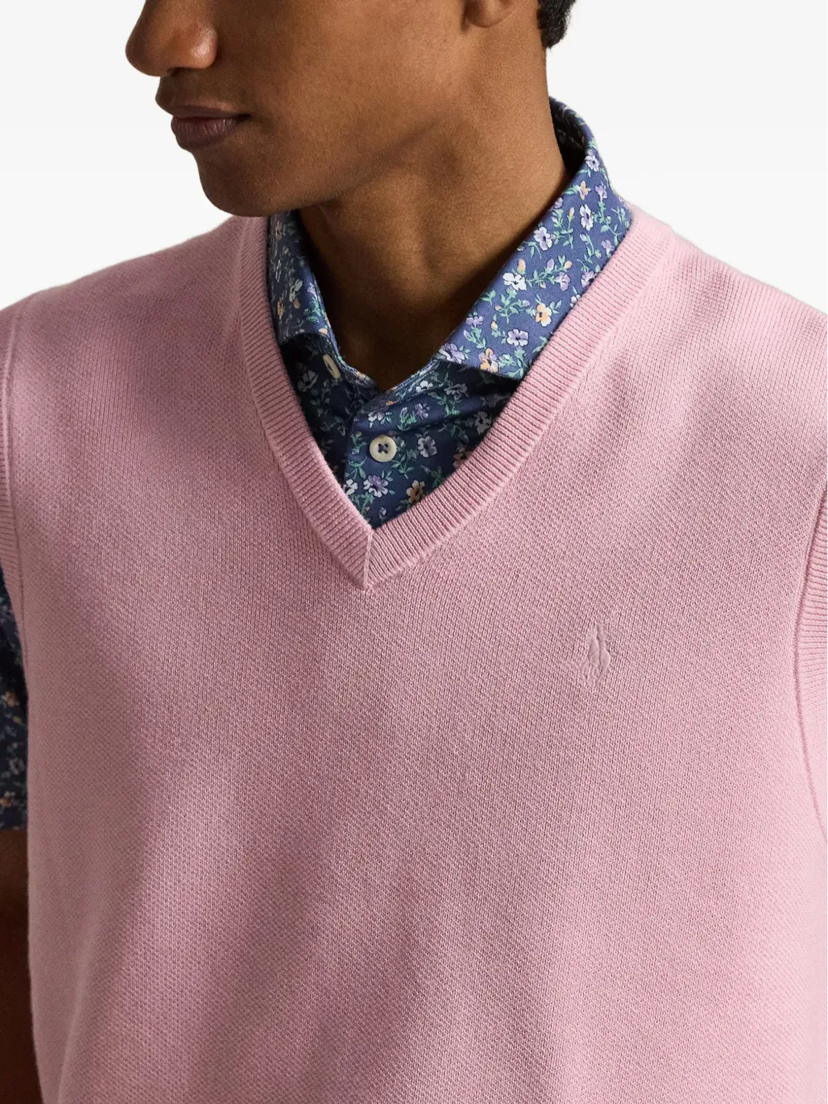 RLX Ralph Lauren V-neck polo-embroidery vest - Pink - 画像5