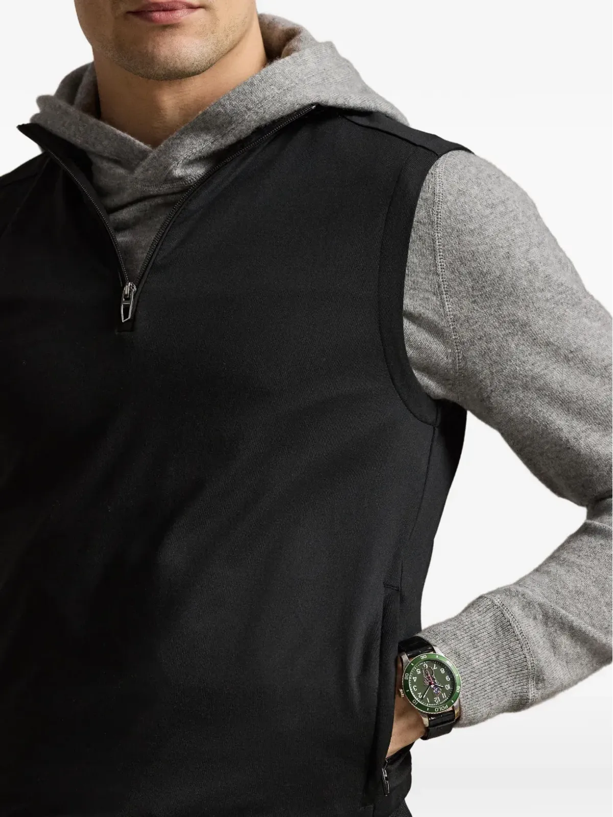 RLX Ralph Lauren ハーフジップ ノースリーブ ベスト - ブラック - 画像5