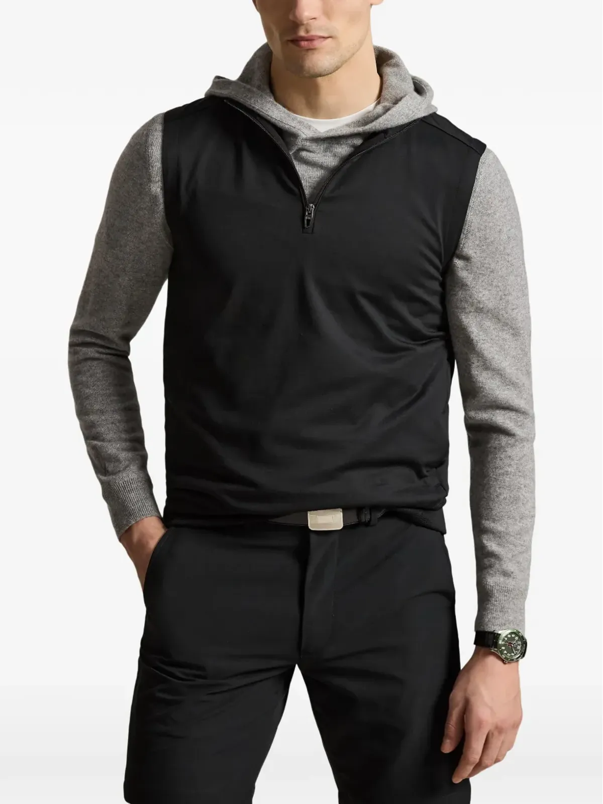 RLX Ralph Lauren ハーフジップ ノースリーブ ベスト - ブラック - 画像3
