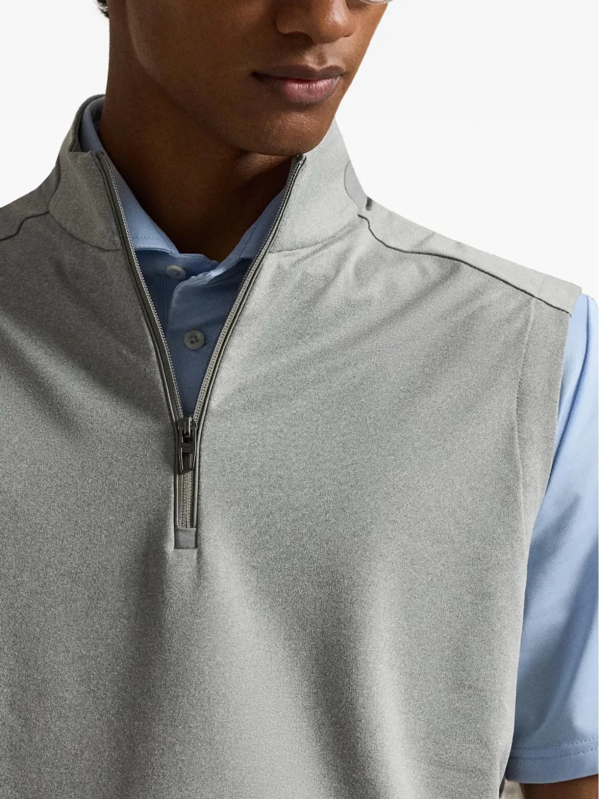 RLX Ralph Lauren ジップ付きハイネックベスト（グレー） - 画像5