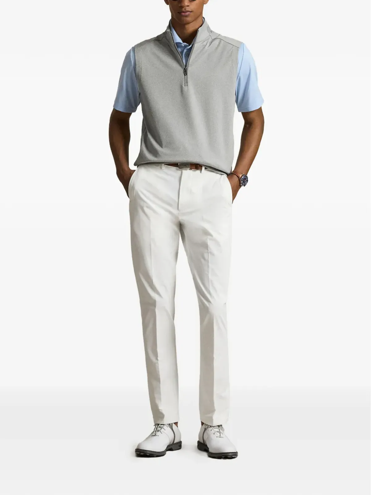 RLX Ralph Lauren ジップ付きハイネックベスト（グレー） - 画像2