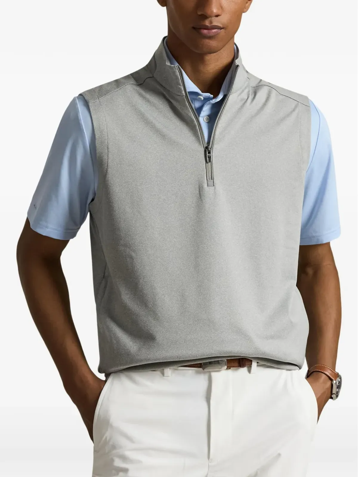 RLX Ralph Lauren ジップ付きハイネックベスト（グレー） - 画像3