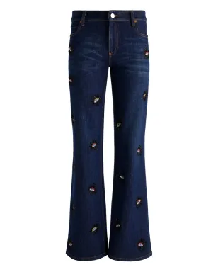 alice + olivia Roxie 目を飾るデニムジーンズ - ブルー - サムネイル1