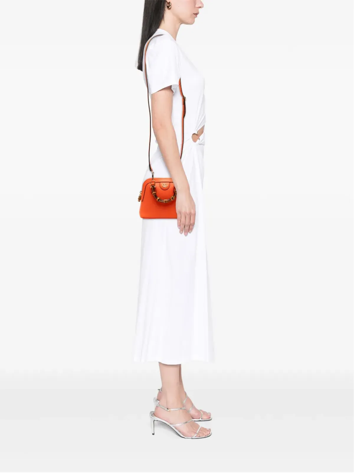 Gucci ビンテージ 2016-2025 ミニ ダラー カーフスキン バンブー ダイアナ ドーム サッチェル - オレンジ - 画像2