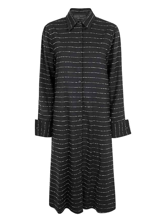 Maria Calderara Maria Calderara ボタン留めストライプドレスの商品画像