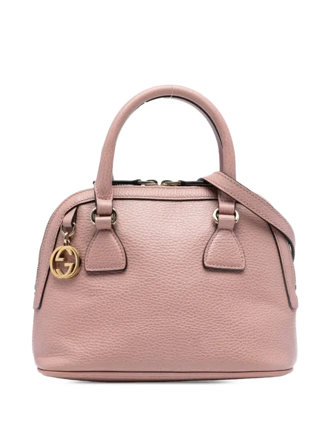 Gucci Pre-Owned Gucci ビンテージ 2016-2025 ミニレザー GG チャーム ドーム型 サッチェル ピンクの商品画像