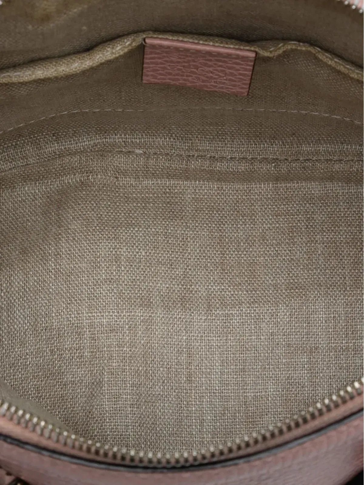 Gucci ビンテージ 2016-2025 ミニレザー GG チャーム ドーム型 サッチェル ピンク - 画像5