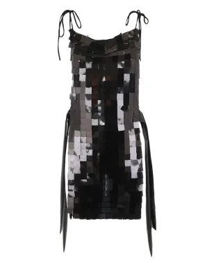 Maria Calderara タイストラップ ミニドレス - ブラック - サムネイル1