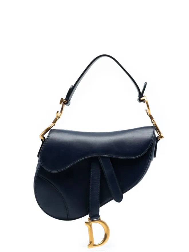 Christian Dior Pre-Owned Christian Dior ビンテージ 2018年 ミニ スムース カーフスキン サドルバッグ サッチェル - ブルーの商品画像