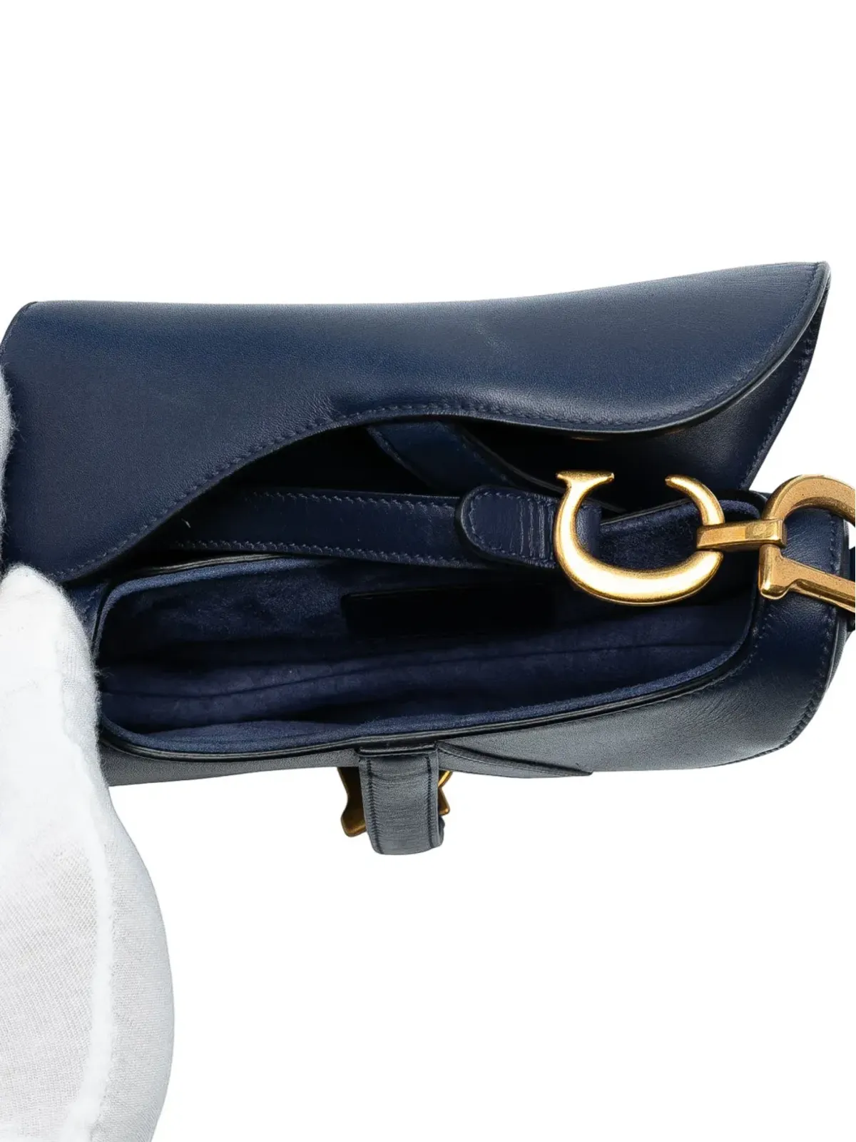 Christian Dior ビンテージ 2018年 ミニ スムース カーフスキン サドルバッグ サッチェル - ブルー - 画像5