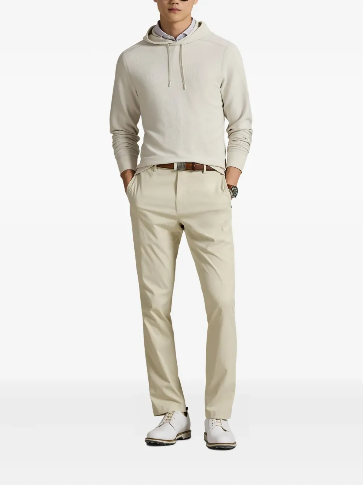 RLX Ralph Lauren ワッフルニット ドローストリングフード付きパーカー - 画像2