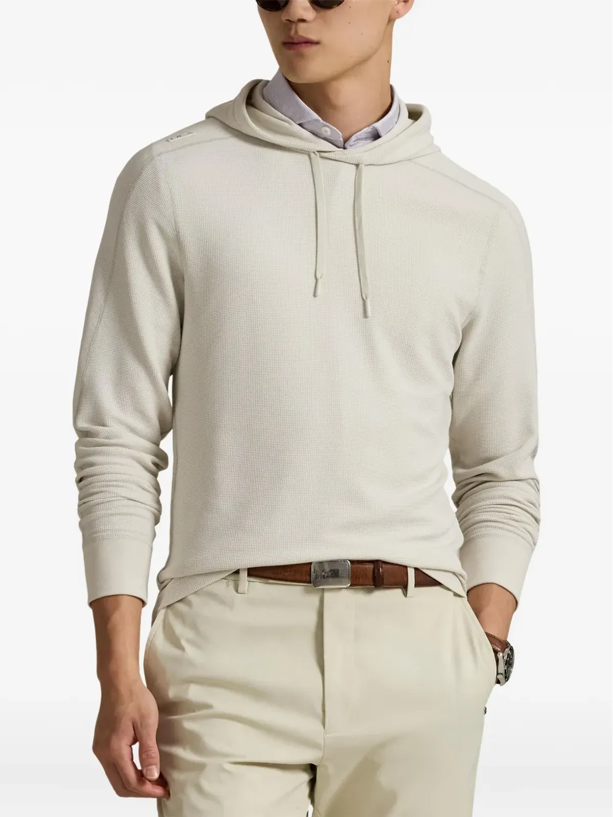 RLX Ralph Lauren ワッフルニット ドローストリングフード付きパーカー - 画像3