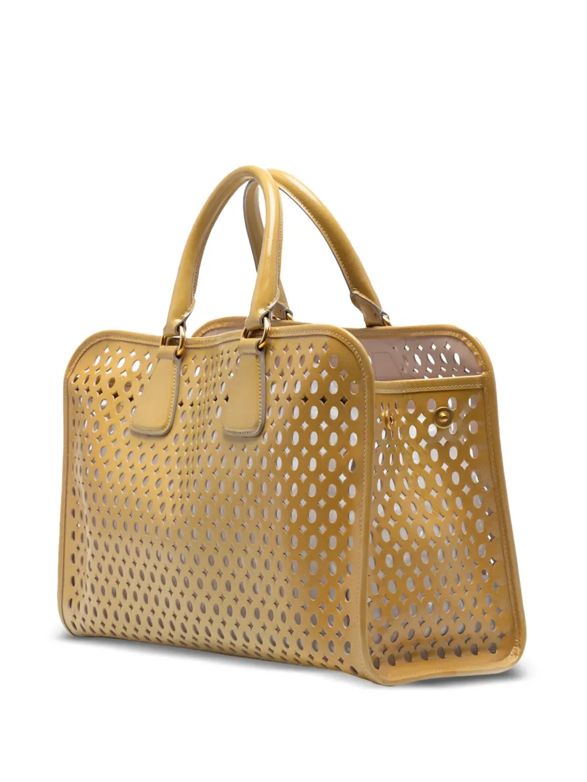 Prada ビンテージ 2000-2025 サフィアーノ ヴェルニーチェ フォリ・パーフォレーテッド トートバッグ - 画像3
