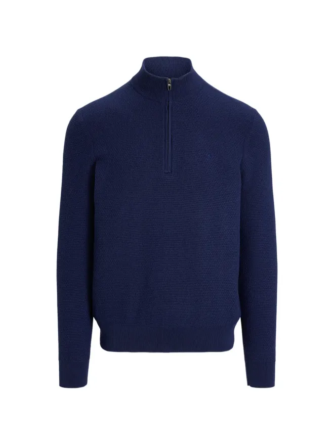 RLX Ralph Lauren RLX Ralph Lauren ハーフジップ・ワッフル編みニットセーター - ブルーの商品画像