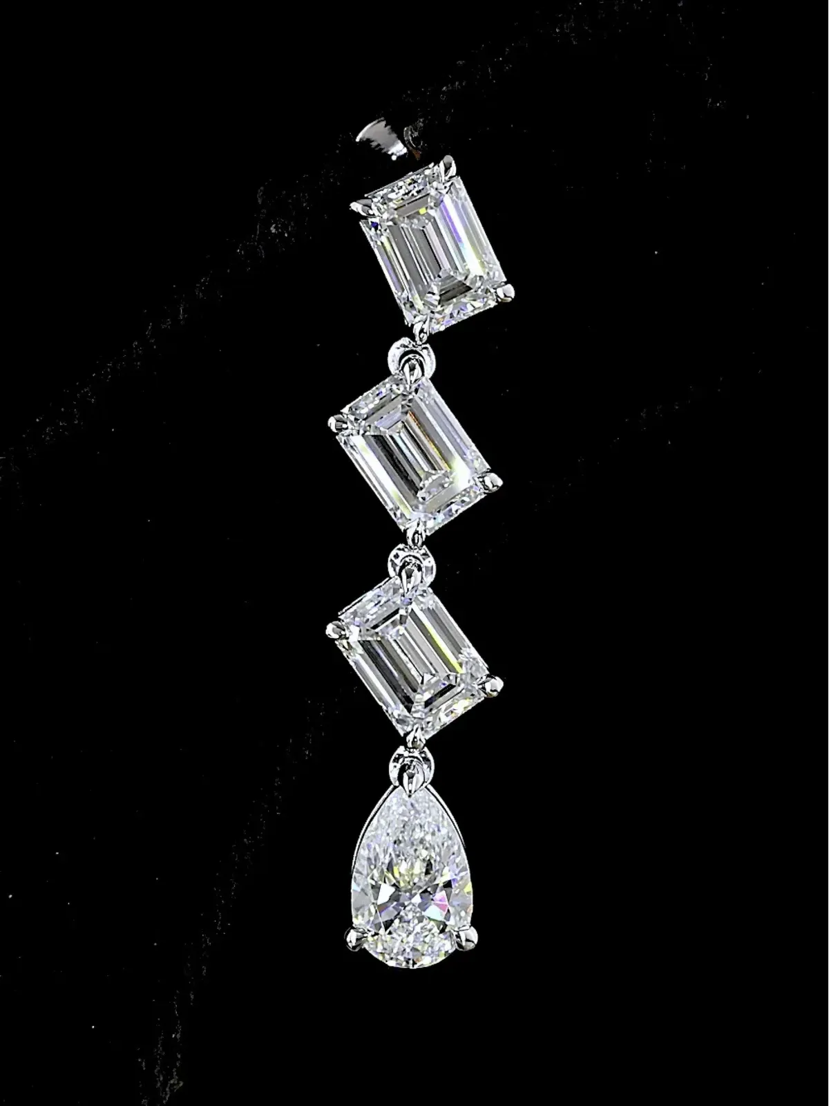 Jewels Aficionado 14Kホワイトゴールド ドロップダイヤモンドピアス - シルバー - 画像2