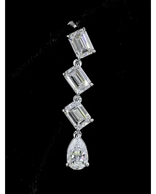 Jewels Aficionado 14Kホワイトゴールド ドロップダイヤモンドピアス - シルバー - サムネイル2