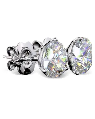 Jewels Aficionado 14K white gold stud diamond earrings - Silver - サムネイル2