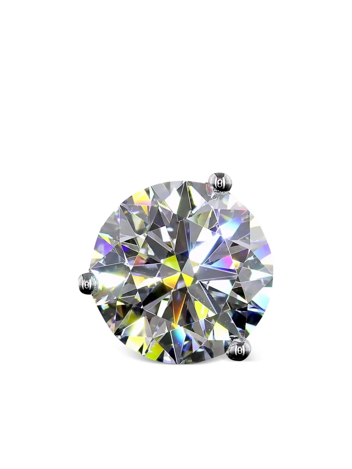 Jewels Aficionado 14K white gold stud diamond earrings - Silver - 画像3