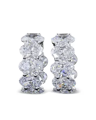 Jewels Aficionado 14Kホワイトゴールド ハグイヤリング ダイヤモンド ピアス - サムネイル1