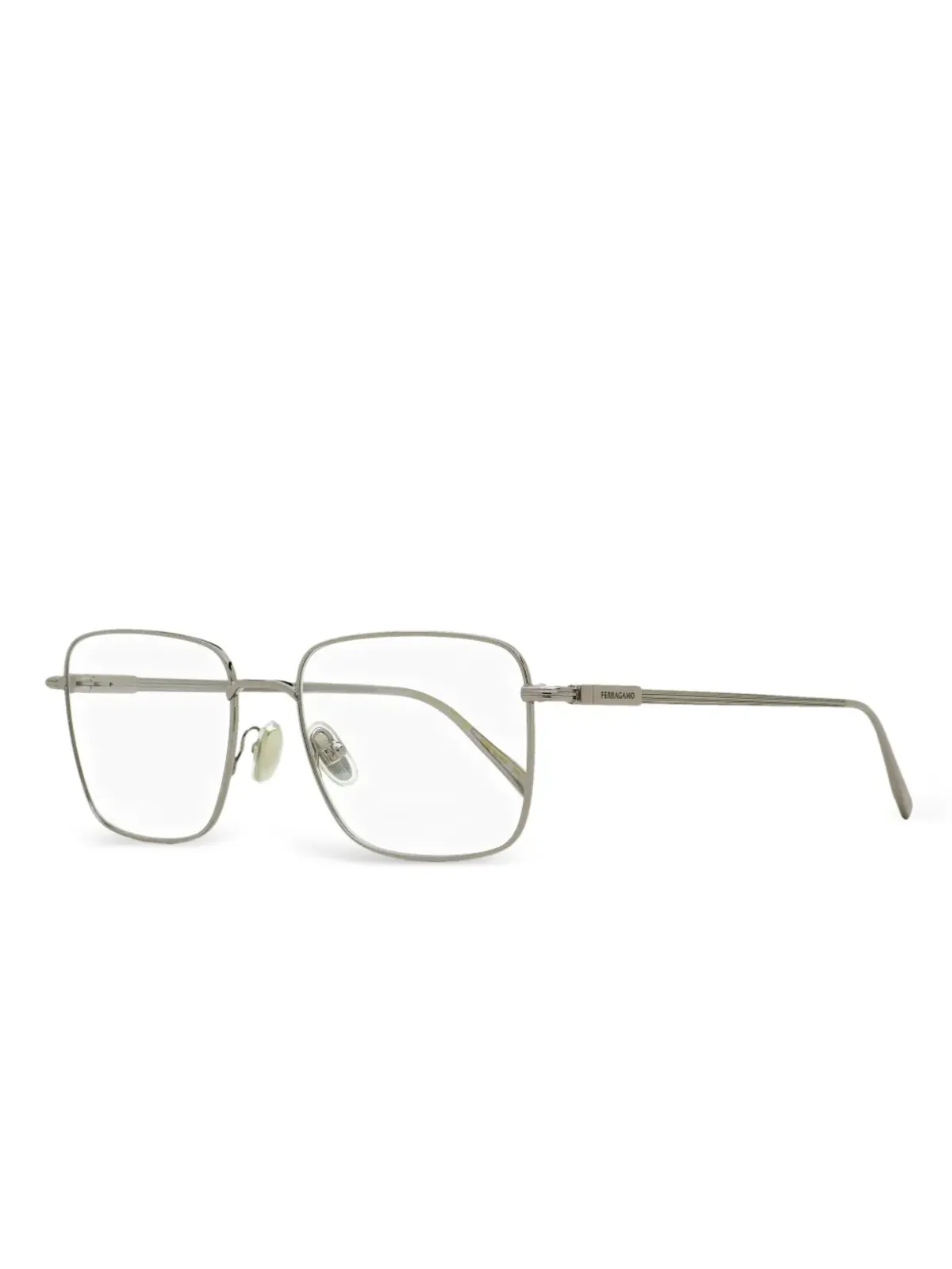 Ferragamo Eyewear リブド・プロファイル長方形フレーム眼鏡 - 画像2