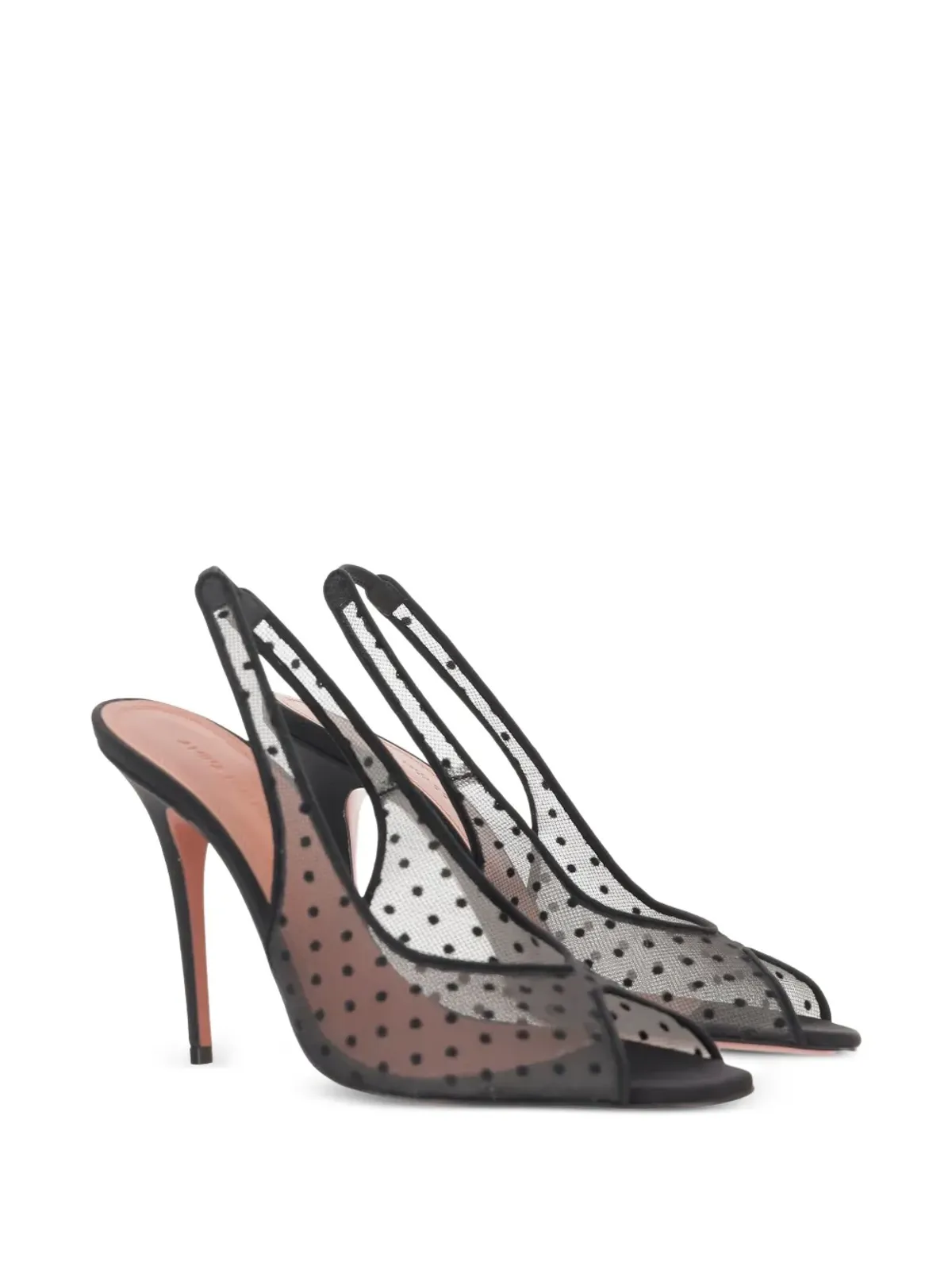 Amina Muaddi 105mm Kristina polka-dot slingback pumps - Black - 画像2
