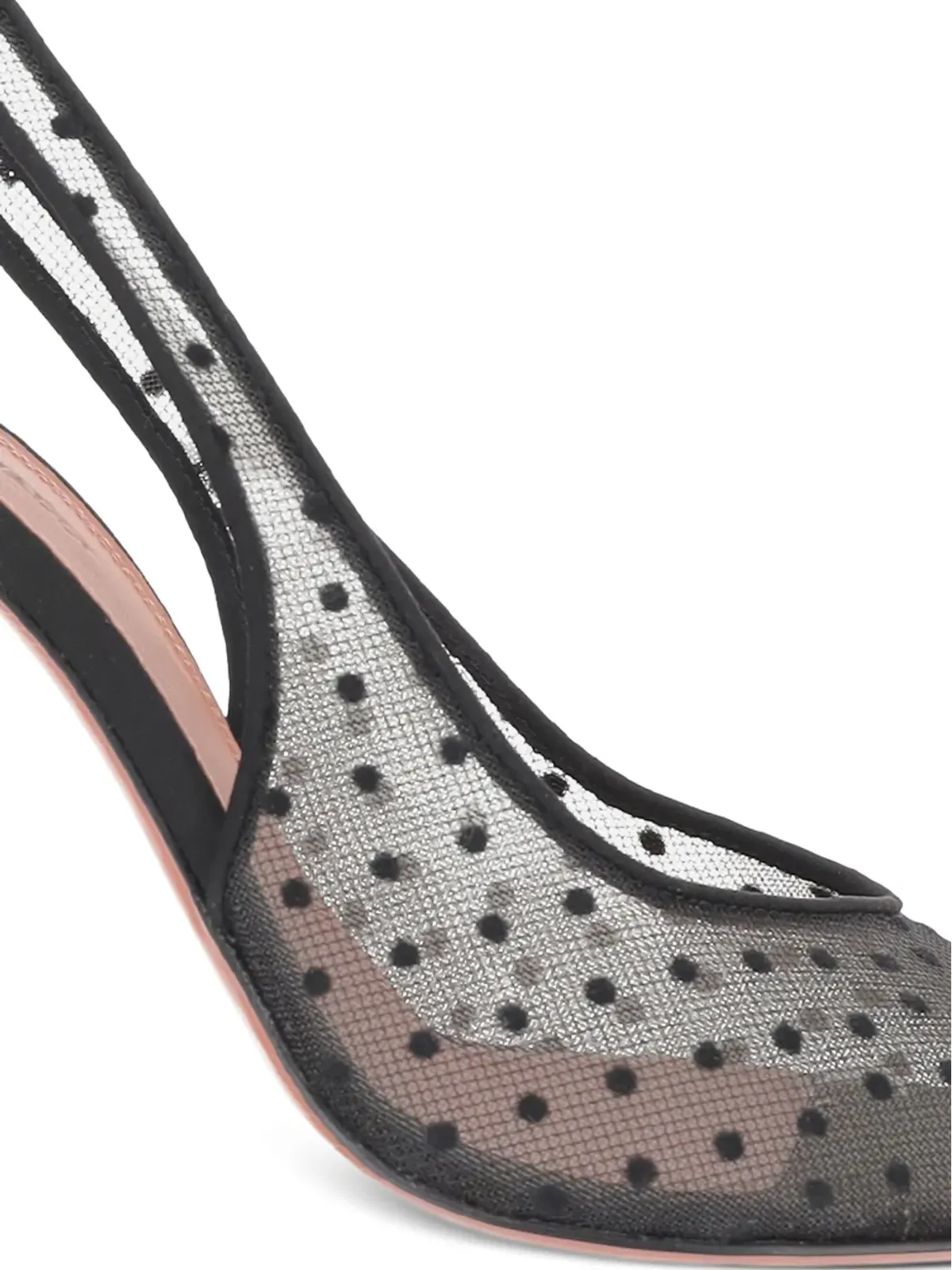 Amina Muaddi 105mm Kristina polka-dot slingback pumps - Black - 画像4