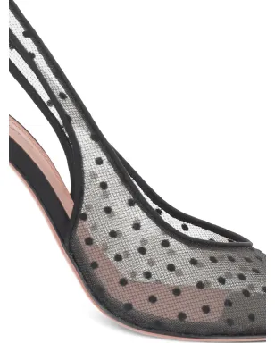 Amina Muaddi 105mm Kristina polka-dot slingback pumps - Black - サムネイル4