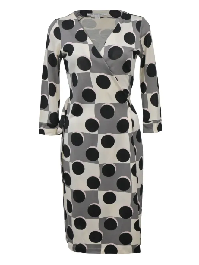 DVF Diane von Furstenberg DVF Diane von Furstenberg ドット柄ラップドレス - ホワイトの商品画像