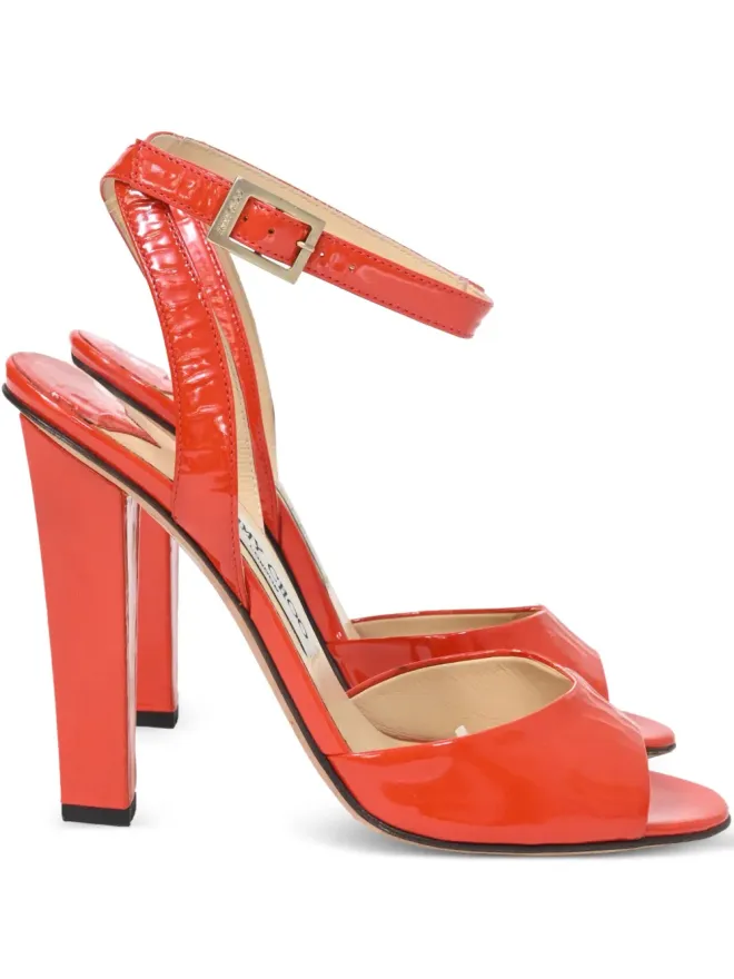 Jimmy Choo Pre-Owned Jimmy Choo Pre-Owned 110mm patent-finish sandals - Redの商品画像