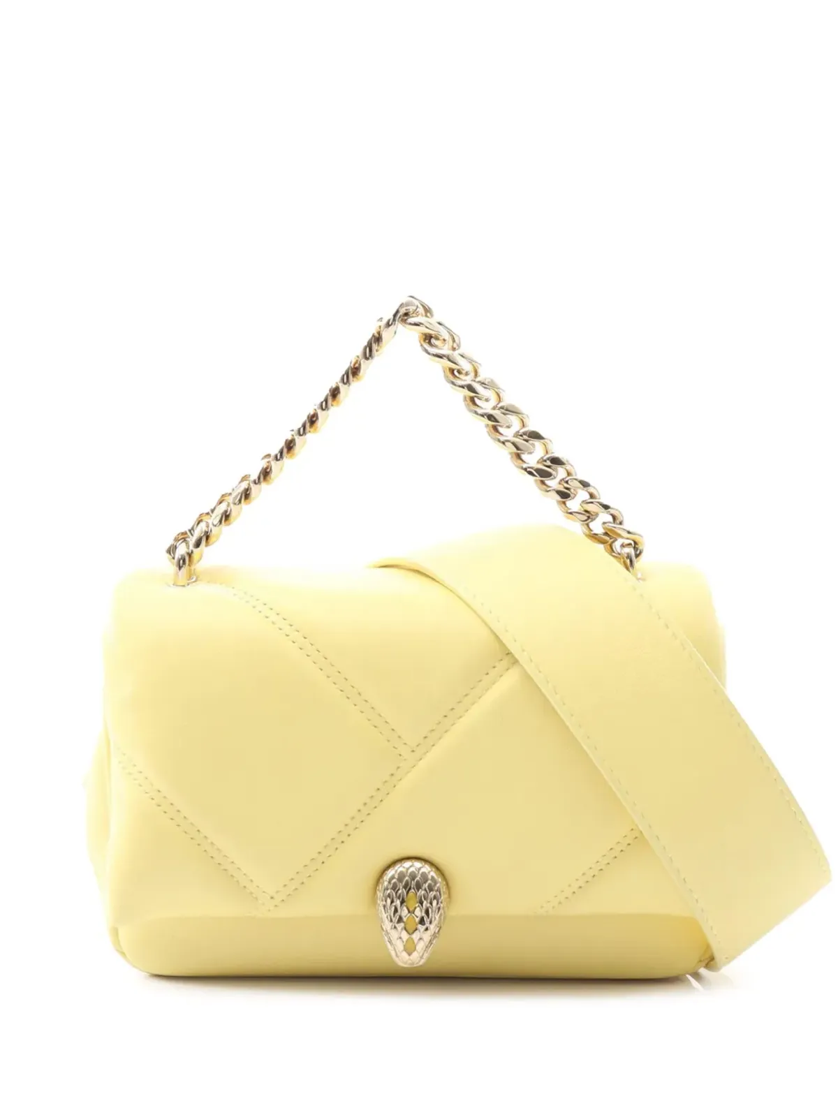 Bvlgari Pre-Owned ミニ レザー セルペンティ カボション サッチェル - Yellow - 画像1