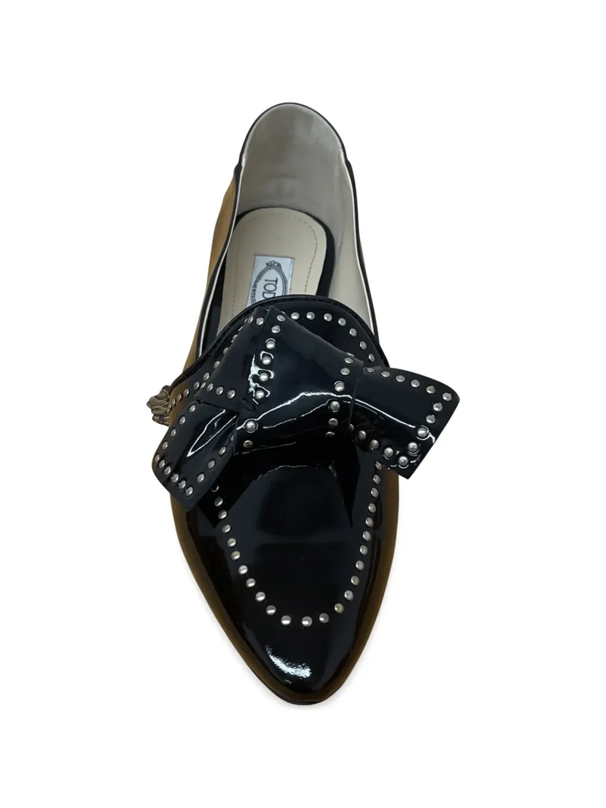 Tod's ボウ付きスタッズ ローファー - ブラック - 画像2